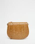 Yoki Fashion Saddle Bag With Etched Detail - Olive