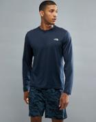 The North Face Mountain Athletics Reaxion Amp Running Top In Navy Marl - Navy
