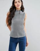 First & I High Neck Top - Silver