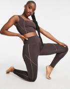 South Beach Seam Detail Contour Leggings In Black