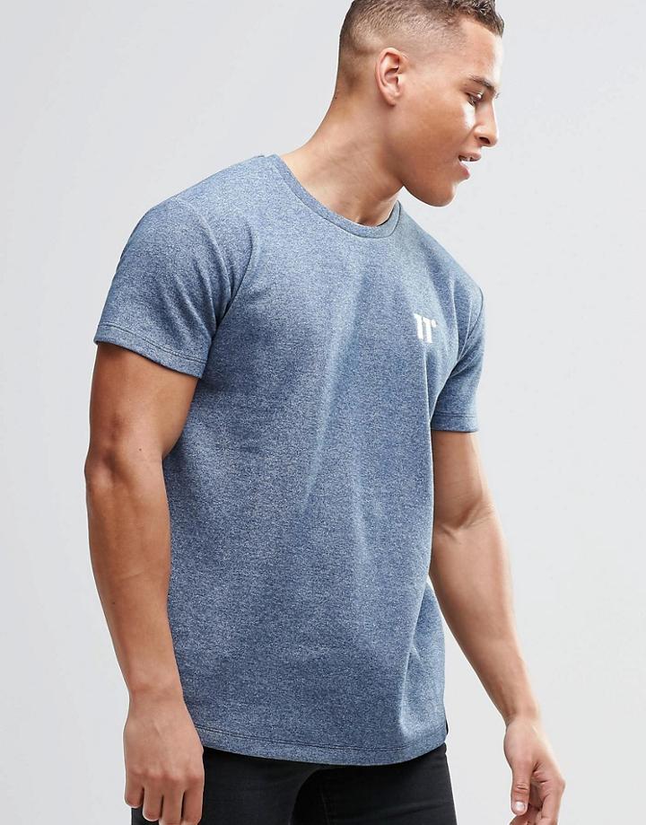 11 Degrees Speckled T-shirt With Logo - Blue