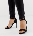 New Look Wide Fit Heeled Sandal In Black - Black