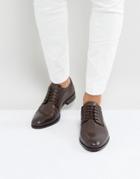 Dune Derby Shoes With Etched Brown Leather - Brown