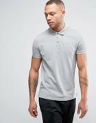 Armani Jeans Pique Logo Polo Regular Fit In Charcoal - Gray