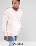 Other Uk Oversized Hoodie With Raw Edges - Pink