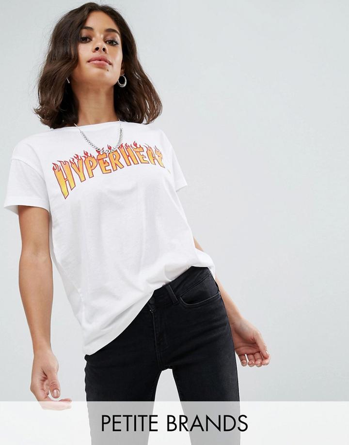 Noisy May Petite Logo T-shirt - White