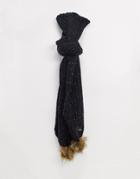 Superdry Zoe Knitted Bobble Scarf In Black