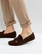 Asos Driving Shoes In Brown Suede With Charm - Brown