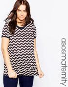 Asos Maternity Top In Zig Zag Print - Multi