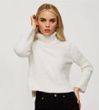 Miss Selfridge Petite Funnel Neck Sweater In Cream-white