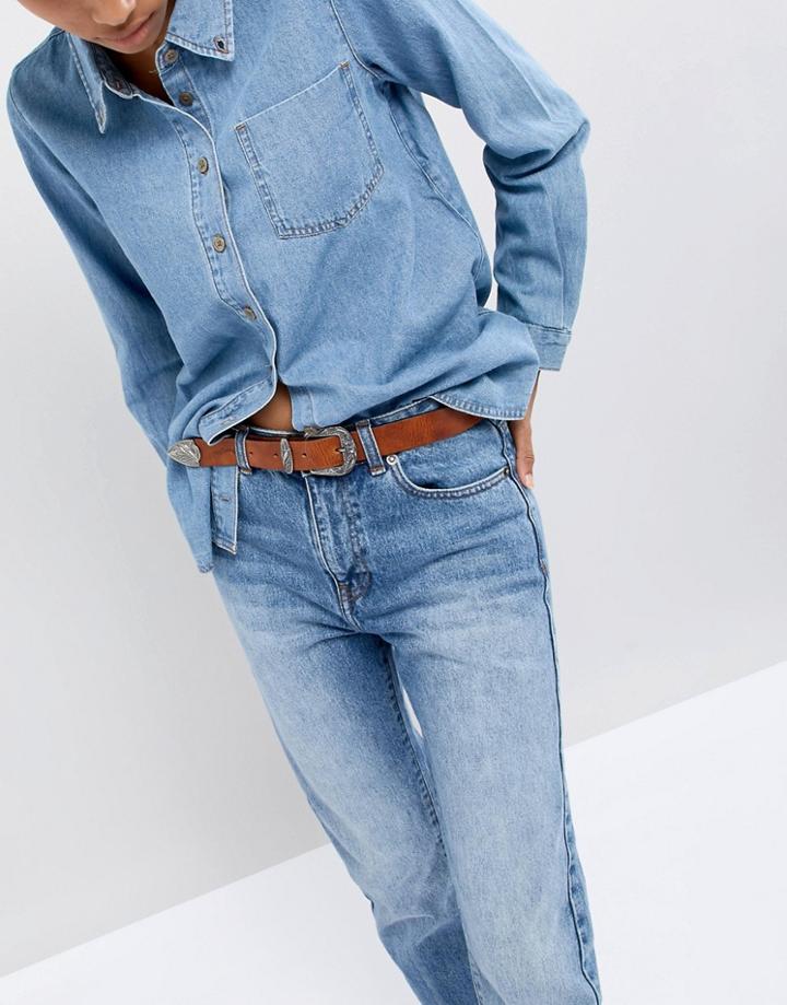 Wrangler Western Leather Belt - Yellow