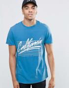 New Look T-shirt In Acid Wash Blue With California Print - Blue