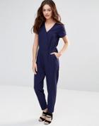 Sugarhill Boutique Natasha Belted Jumpsuit - Navy