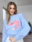 Skinnydip Relaxed Sweater In Shrimp Knit-blues