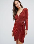 Wal G Wrap Front Dress - Red