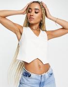 Trendyol Button Front Vest In Ivory-white