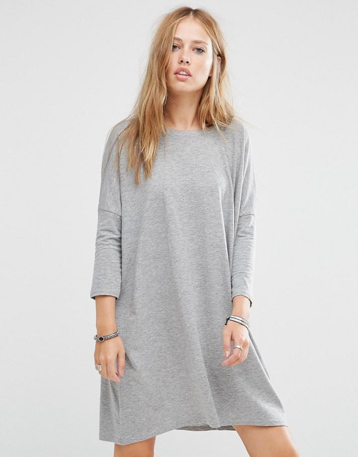Noisy May Abia Mini Jersey Dress - Gray