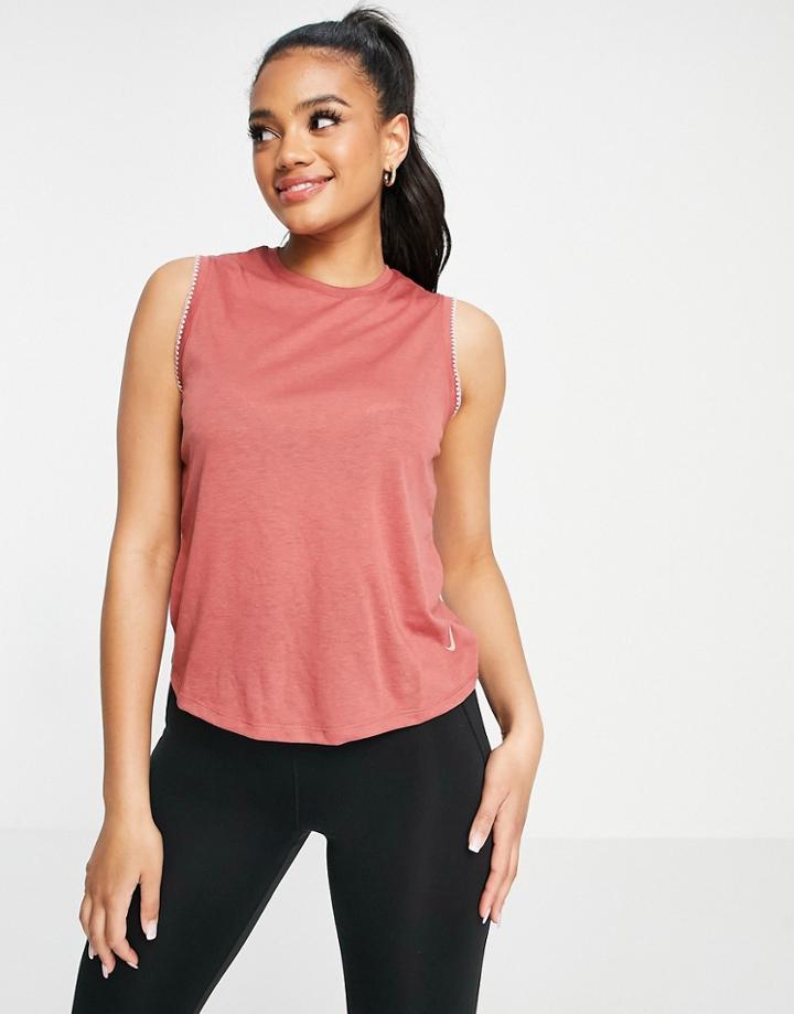 Nike Training Crochet Tank In Pink