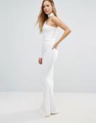 Daisy Street One Shoulder Column Maxi Dress - White
