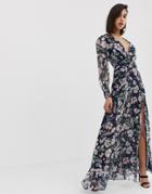 The Jetset Diaries Fleur Long Sleeve Maxi Dress-multi