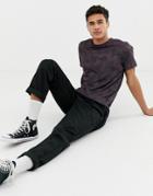 Burton Menswear T-shirt With Palm Print In Purple - Red