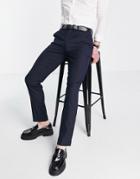 Devils Advocate Skinny Fit Tuxedo Pants In Navy