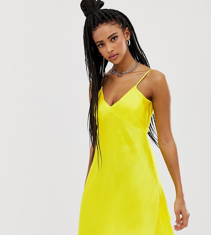 Collusion Satin Cami Dress-yellow