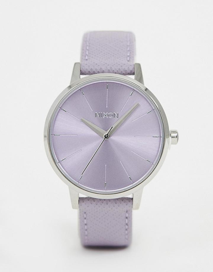 Nixon Kensington Leather Watch 37mm - Purple