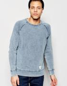 Cheap Monday Crew Sweatshirt Rules Denim In Stone Blue Overdye - Stone Blue