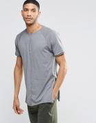Asos Loungewear Longline Skater T-shirt With Side Splits - Gray
