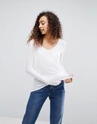 Asos Forever T-shirt With Long Sleeve - White