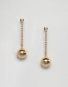 Designb Shimmer Ball Drop Earrings - Gold