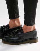 Dr Martens Adrian Black Leather Tassel Loafer Flat Shoes - Black