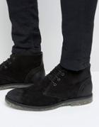 Asos Lace Up Chukka Boot In Black Suede With Speckle Sole - Black