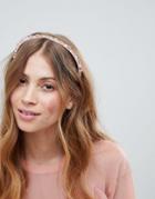 Asos Design Crystal Bead Bridesmaid Headband - Pink
