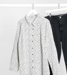 Brave Soul Plus Shirt In Geo Print-white