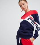 Fila Relaxed Sweatshirt With Large Logo Front In Color Block Two-piece - Multi