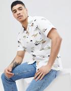 Nicce London Camo Shirt In Reg Fit - White