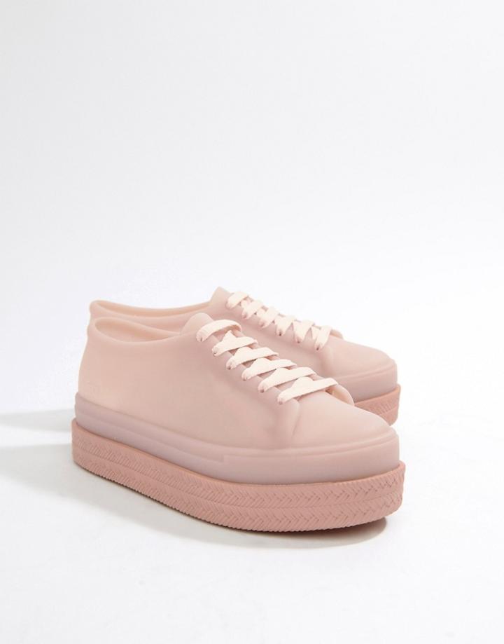 Melissa Flatform Lace Up Shoes - Pink