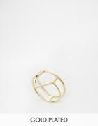 Asos Gold Plated Sterling Silver Cut Out Triangle Ring - Gold