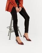 Asos Design Sphynx Slingback Mid Heels - Orange