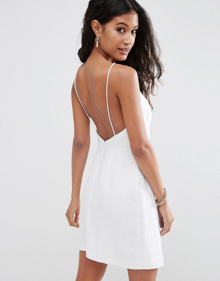 Asos Scoop Back Mini Sundress - White