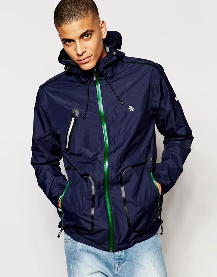 Original Penguin Lightweight Rain Jacket - Navy