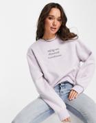Na-kd X Lisa Marie Schiffner Slogan Oversized Sweatshirt In Lilac-purple