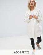 Asos Petite Fabric Interest Coat - White