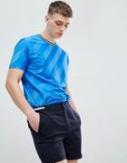 Asos Design Relaxed T-shirt With Diagonal Shadow Stripe With Tipping In Blue - Blue