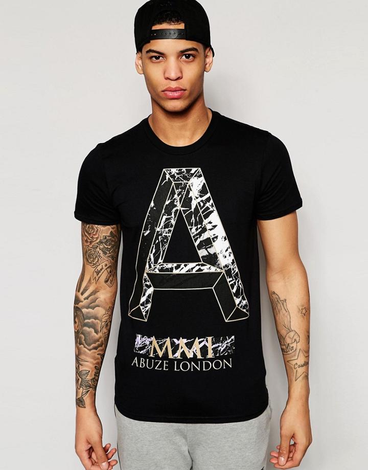 Abuze London T-shirt Marble A - Black