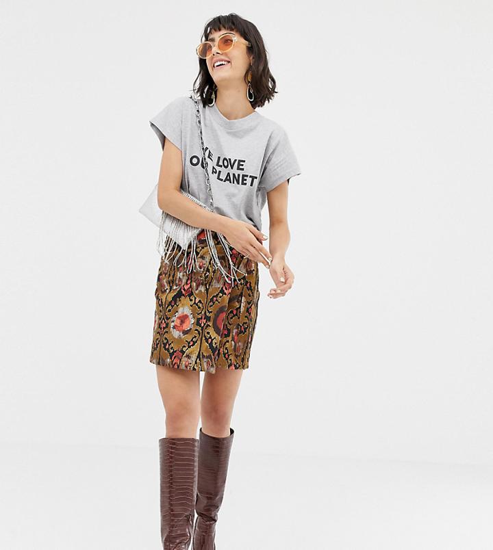 Mango Wrap Skirt In Abstract Print