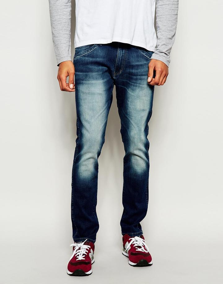 Wrangler Jeans Bryson Skinny Fit Distant Relation Stretch Dark Vintage - Distant Relations