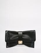 Lipsy Folover Clutch Bag With Fastening Detail In Black - Black